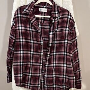 Aeropostale Plaid Button Down Shirt - Red and Black